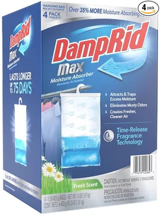 DampRid Max Moisture Absorber Time Released Fresh Scent 4-Pack